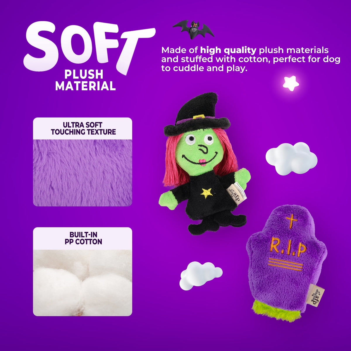 All For Paws Halloween 4-Pack Dog Toy Set - Gift Box Includes Dog Lick Mat, Puppy Squeaky Firehose Toy, Latex Dog Chew Toy & Dog Treat Dispenser