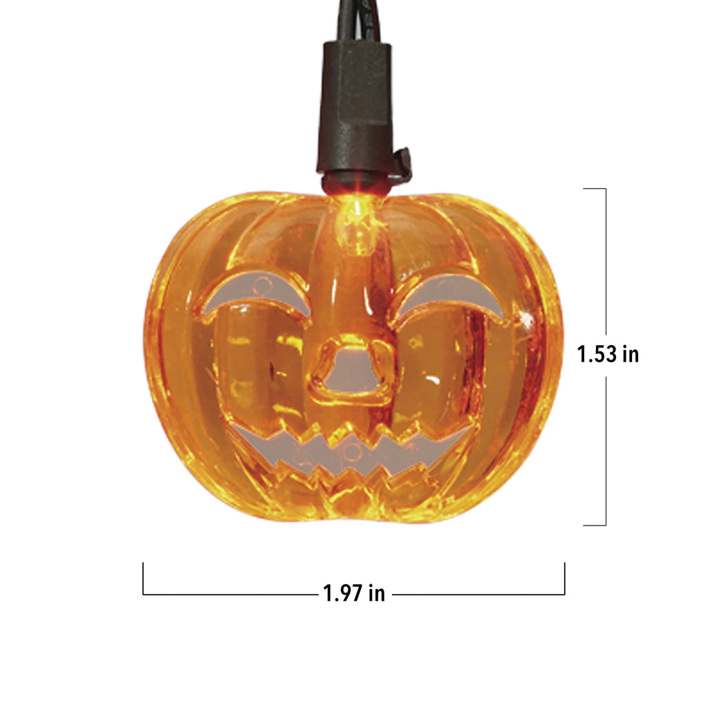 Indoor/Outdoor 30-Count LED Pumpkin Icicle Lights, Orange, 6', Halloween by Way To Celebrate