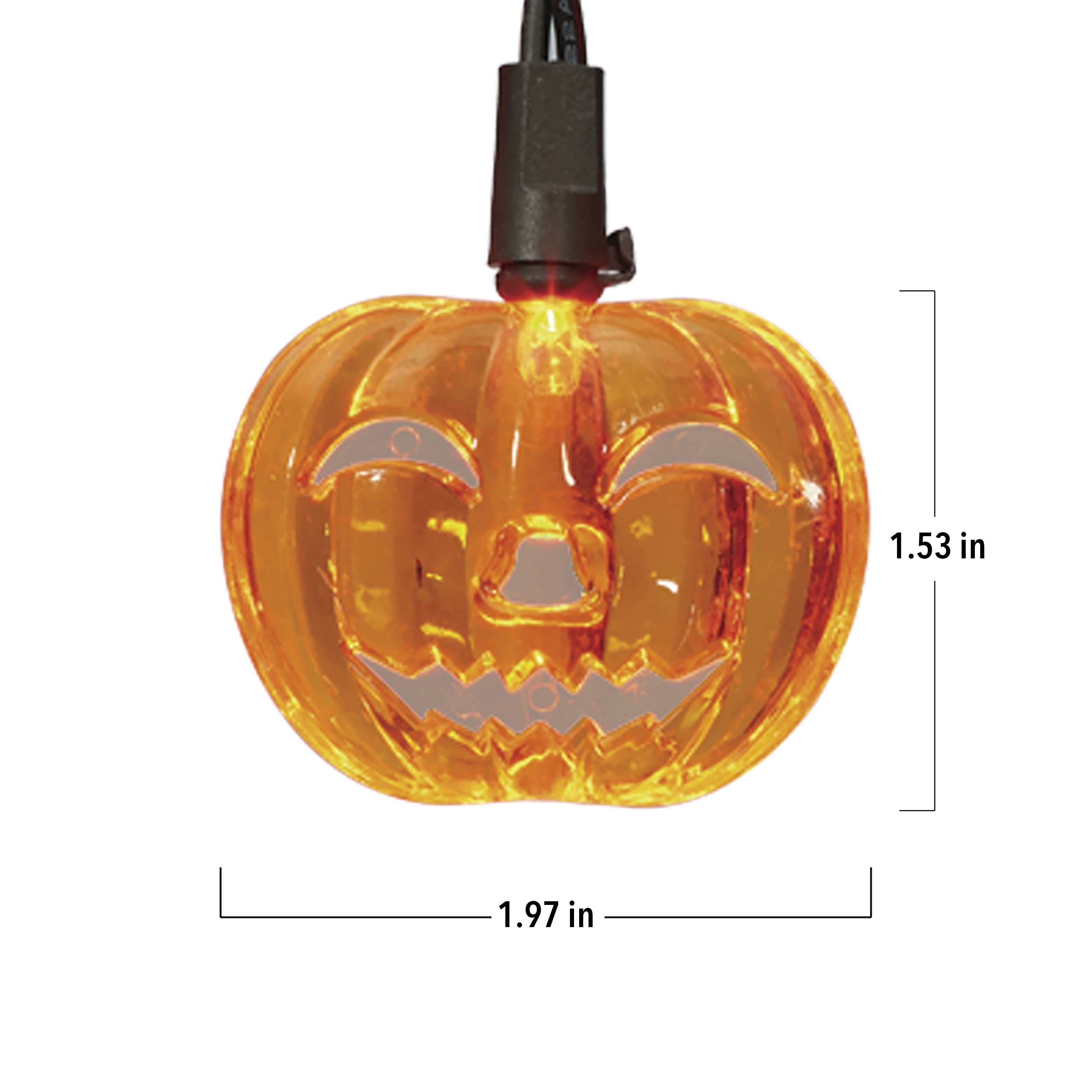 Indoor/Outdoor 30-Count LED Pumpkin Icicle Lights, Orange, 6', Halloween by Way To Celebrate