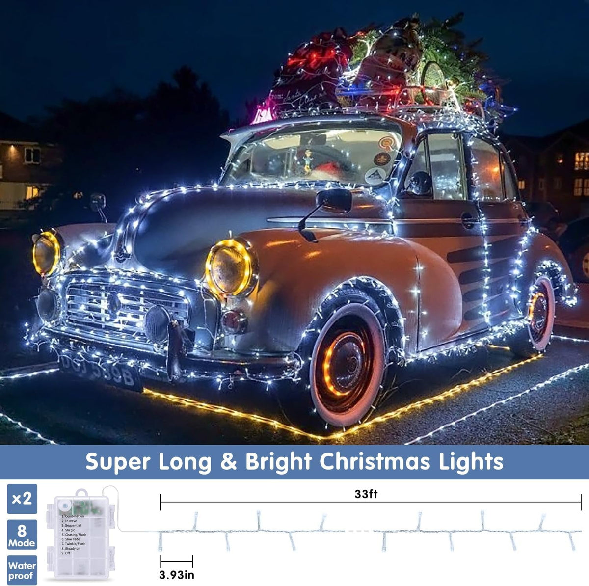 33ft 100 LED Pink Battery Lights for Bedroom, Pink Christmas String Lights with 8 Modes Remote Indoor Outdoor, Fairy Twinkle Lights for Room Party Tree Valentine