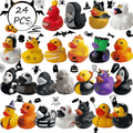 24 PCS Halloween Rubber Ducks Party Favors Toys for Jeeps Ducking Trick or Treat Supplies Goodie Bag Fillers, Halloween Themed Bathtub Toys