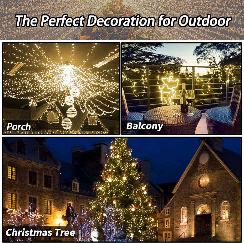 GooingTop Solar String Lights 52.3ft 160 LED Solar Tree Lights Outdoor Waterproof,Camping String Lights Yard Lights Christmas Lights with 8 Modes for Tree Wedding Holiday Party(Warm White)
