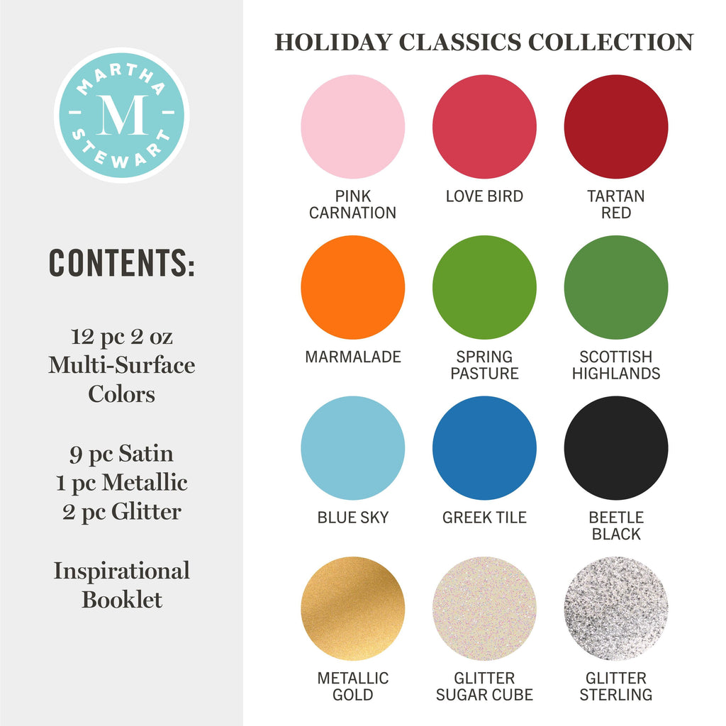Martha Stewart Multi-Surface Acrylic Craft Paint, Satin Finish, Elevated Neutrals, Set of 12, 2 fl oz