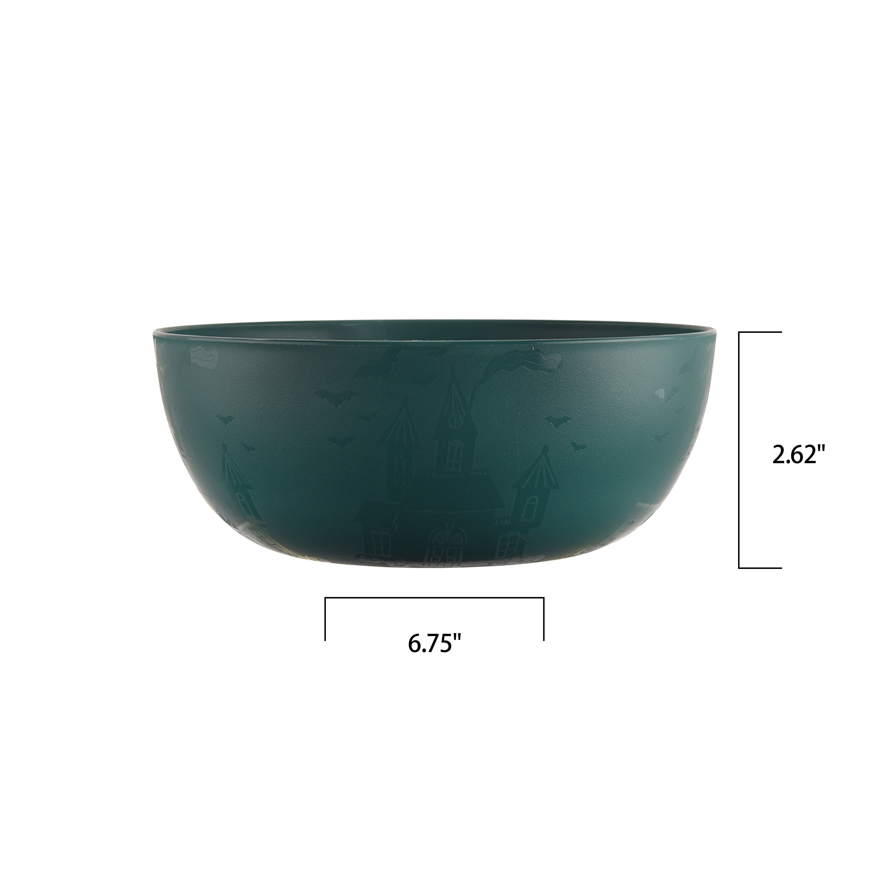 Mainstays 38 Ounce Round Plastic Etched Bats Bowl, Black