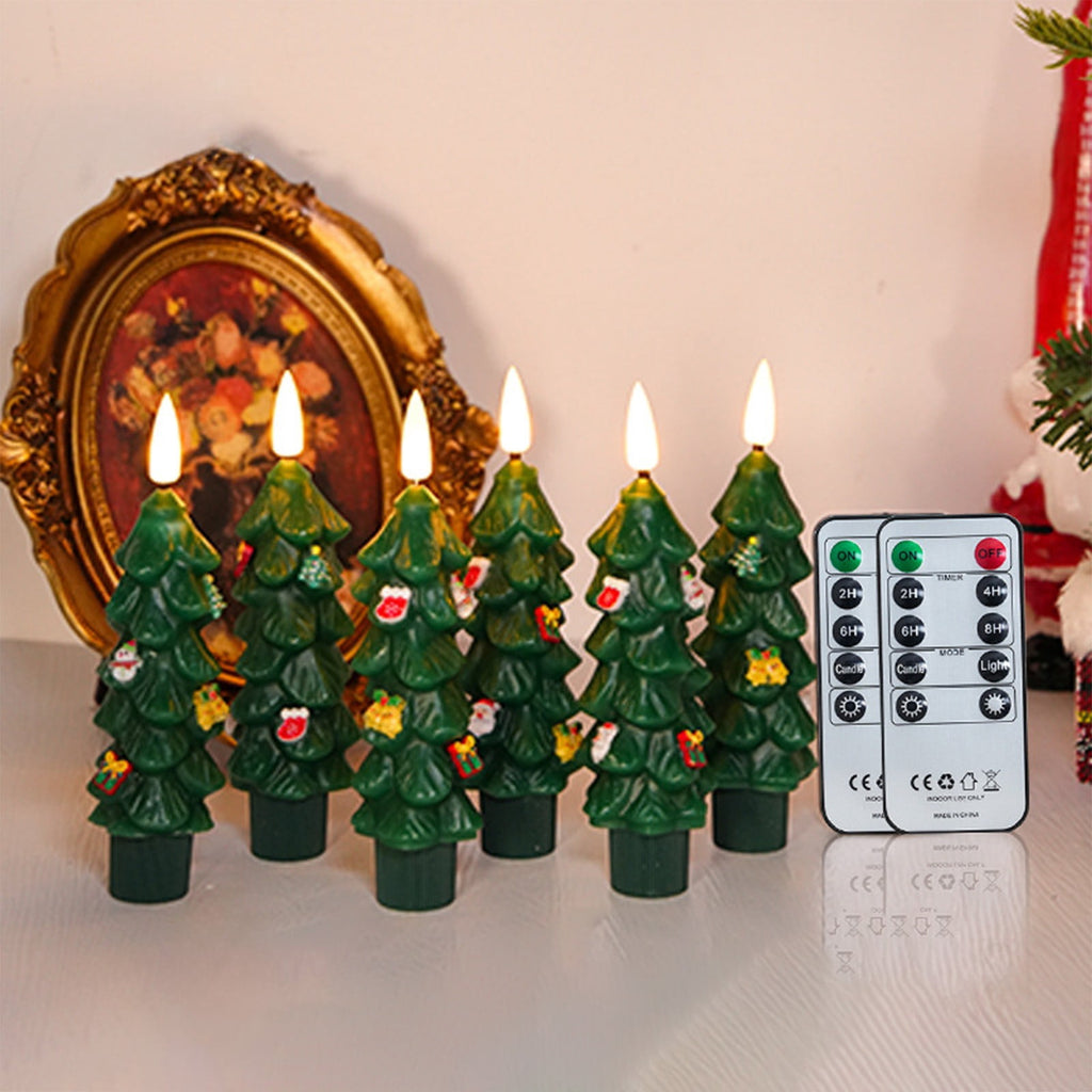 SCNOR Flameless LED Christmas Candle, 9 Inch Acrylic Decorative Night Light, Multi-Color Energy-Efficient Electronic Candle for Holiday Home Decor & Gift