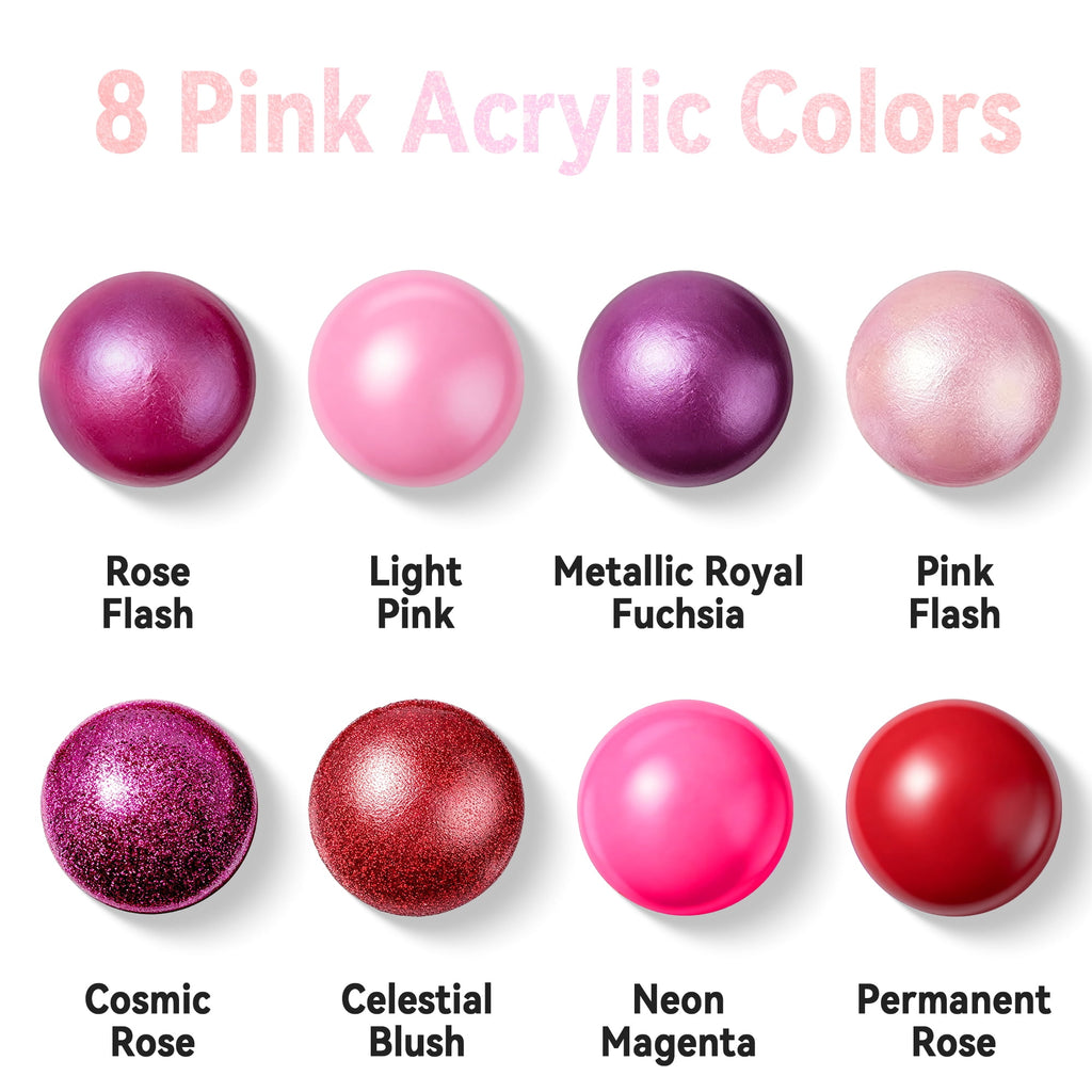 AUREUO Galaxy Glitter Acrylic Paint Set - 8 Twinkle Colors 0.71 Fl Oz / 21ml Tubes Sparkling Art Paints for Crafts Decor Non-toxic Painting Supplies for Artists