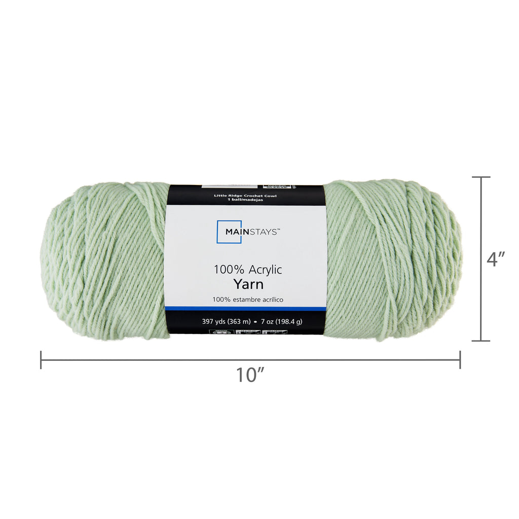 Mainstays Medium 4 Acrylic Yarn, White, 7 oz, 397 Yards