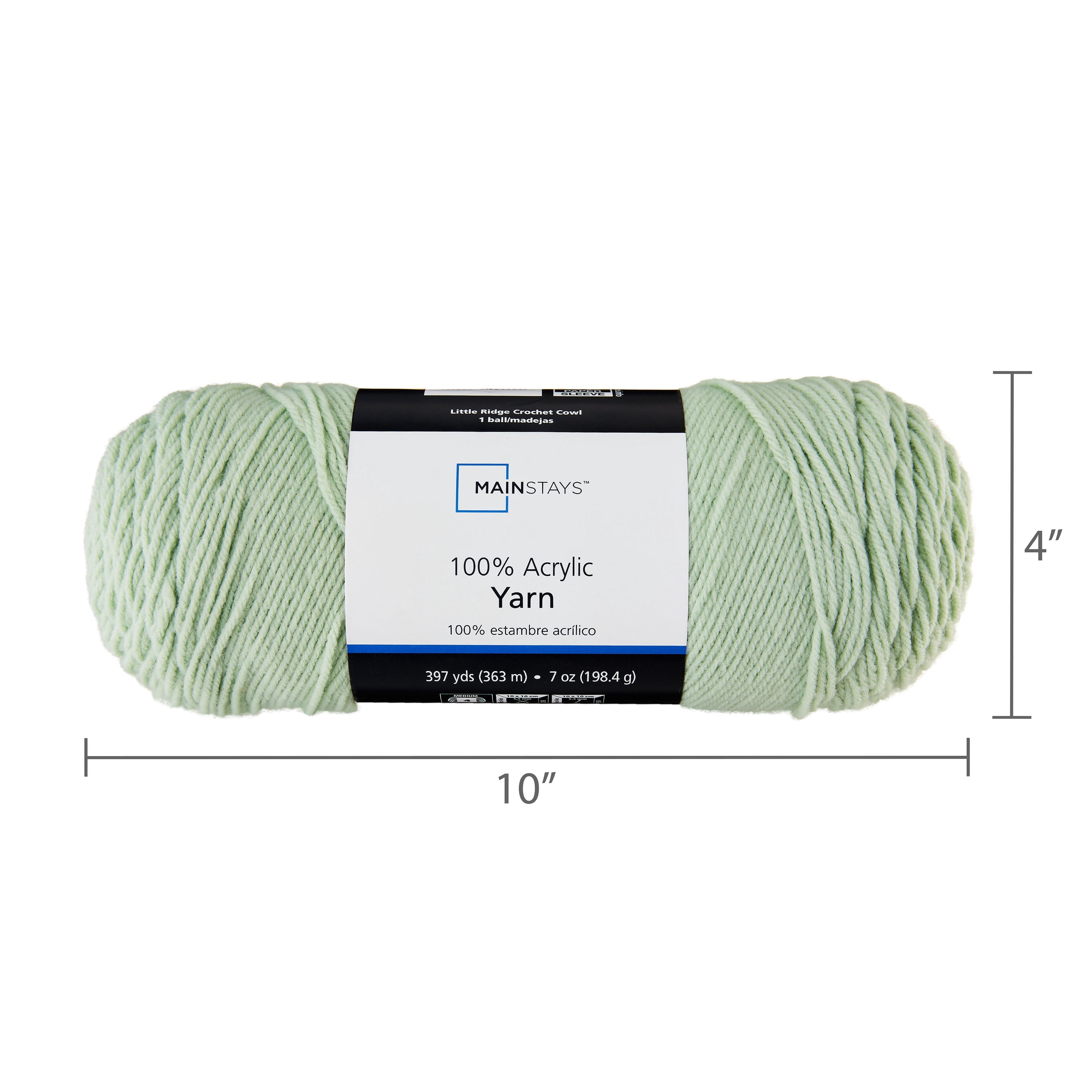 Mainstays Medium 4 Acrylic Yarn, White, 7 oz, 397 Yards