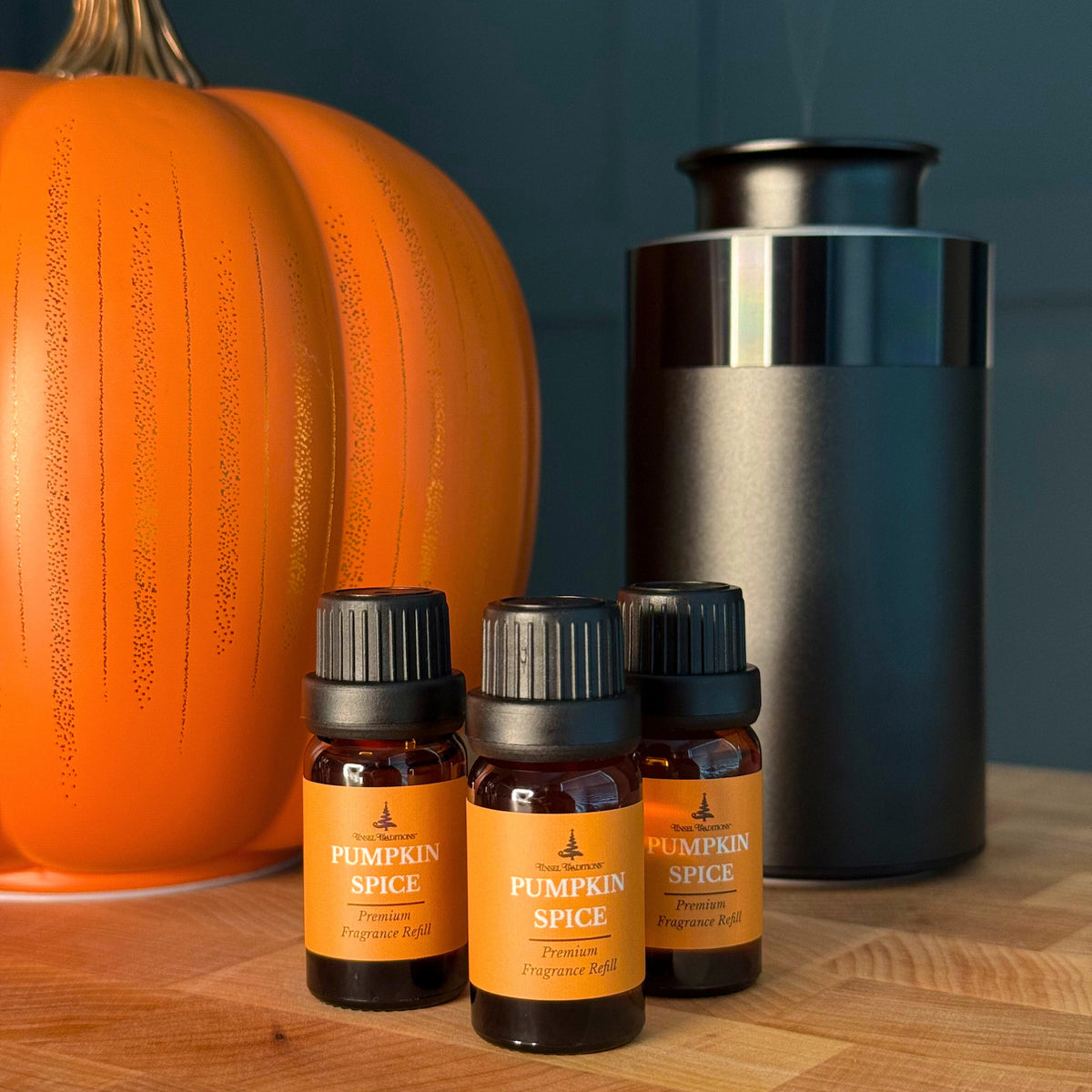 Traditions of Scent Pumpkin Spice Premium Fragrance Diffuser Oil Refills by Tinsel Traditions - Set of 3
