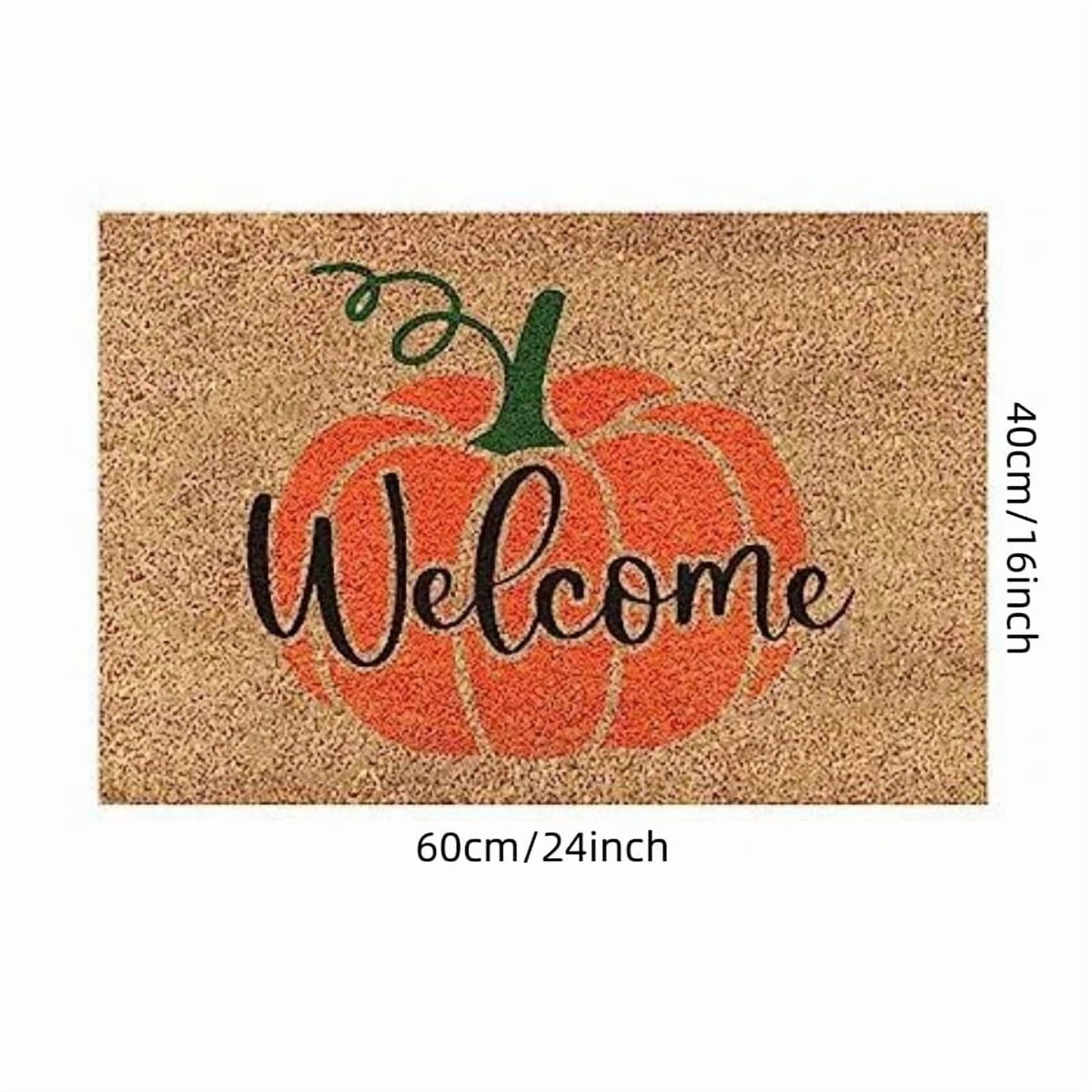 Jinswick Pumpkin Welcome Doormat Fall Indoor Outdoor Entrance Home Front Porch Rugs Halloween Housewarming Greetings Gift Decoration Supplies 20 x 32 Inches