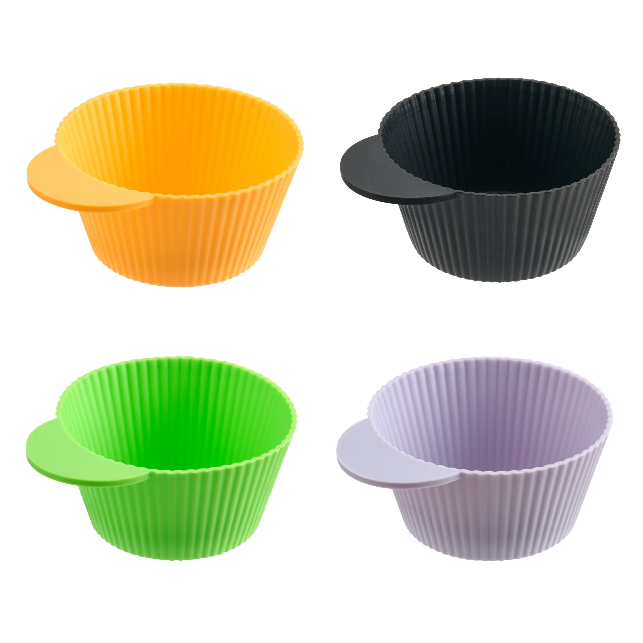 Way To Celebrate 24 Pack Silicone Cupcake Liners, Orange, Green, Purple and Black