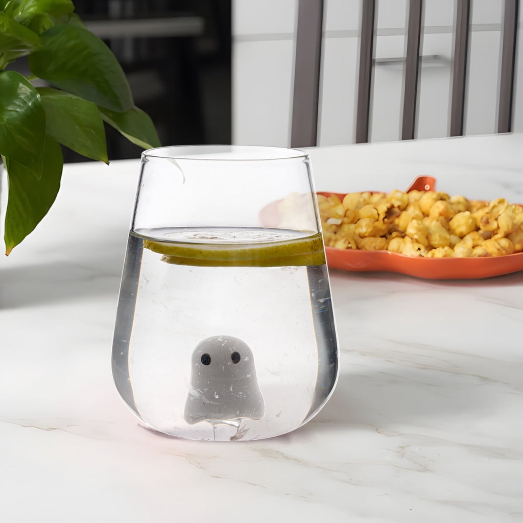 Way To Celebrate Halloween Stemless Wine Glass with Bat, 16.5 oz