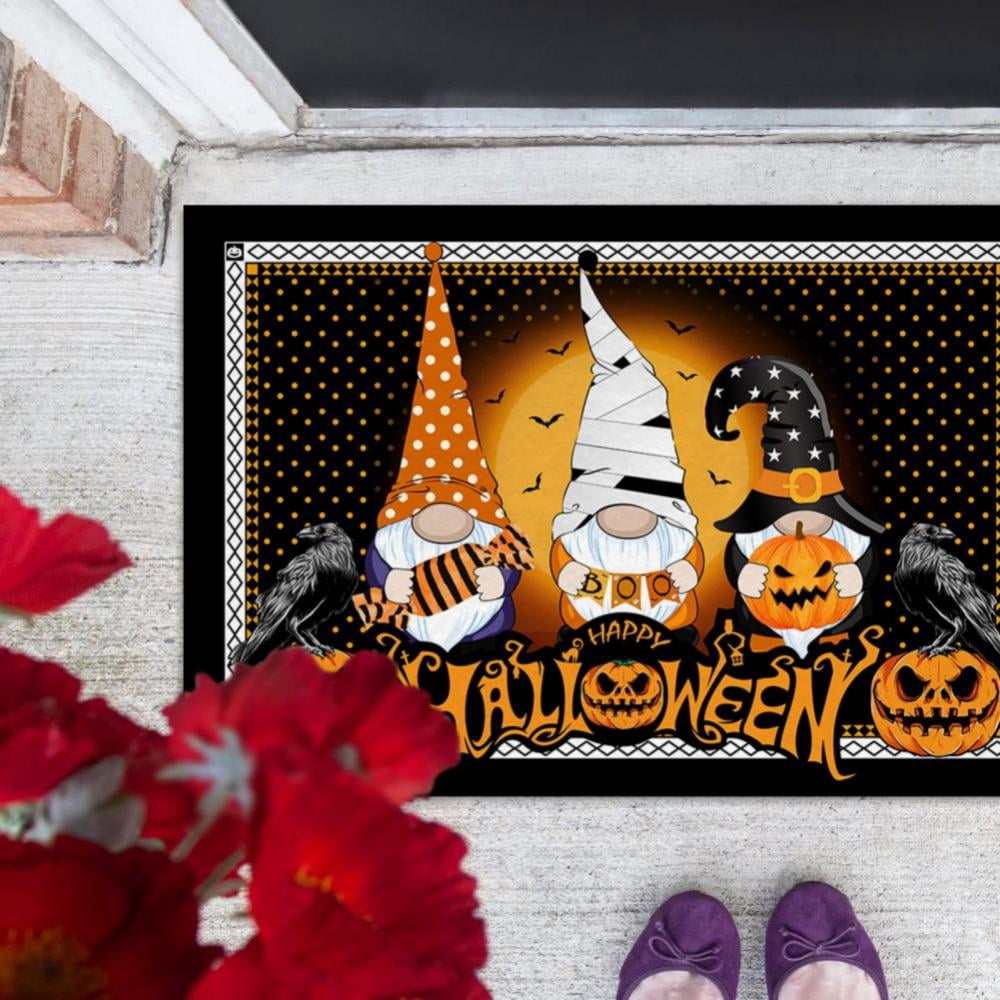 Halloween Door Mat Outdoor Trick or Treat Doormat Non Slip Funny Rug Pumpkin Holiday Decorative Entrance Mat for Halloween Indoor Outdoor Decoration, 15.7x23.6"