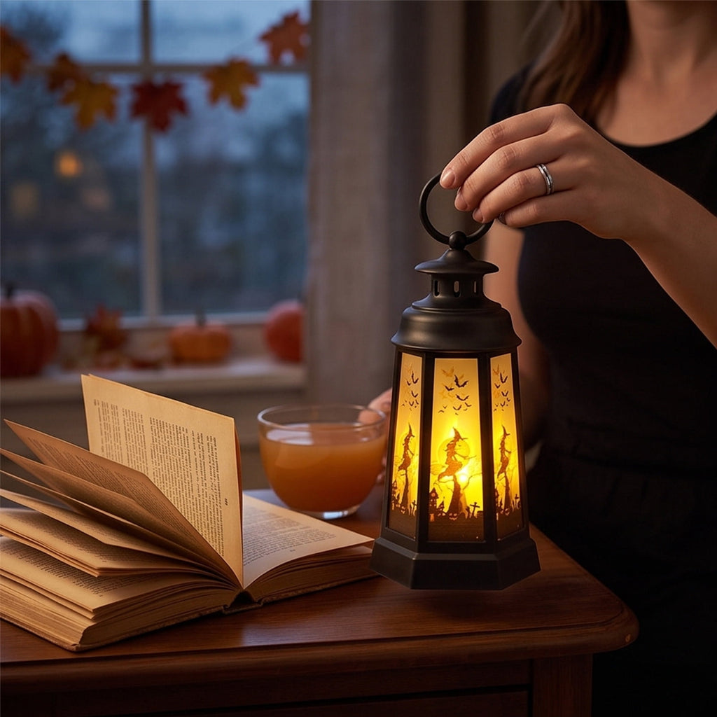 Djiypn Mini Lanterns 2Pack LED Small Lanterns Decorative Indoor Outdoor Hanging Lantern Decorative Candle Light Farmhouse Decor for Weddings Western Camping Party Halloween Christmas Decorations