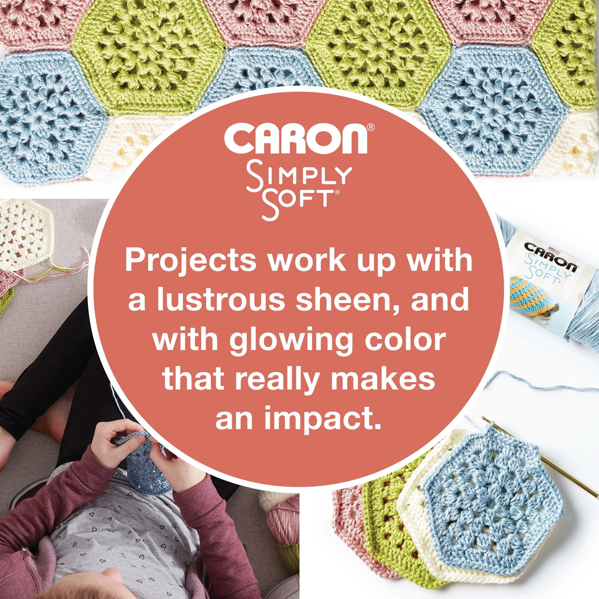 Caron® Simply Soft® Yarn, #4 Medium Acrylic Yarn, 6oz/170g, 315 yds, Soft Pink