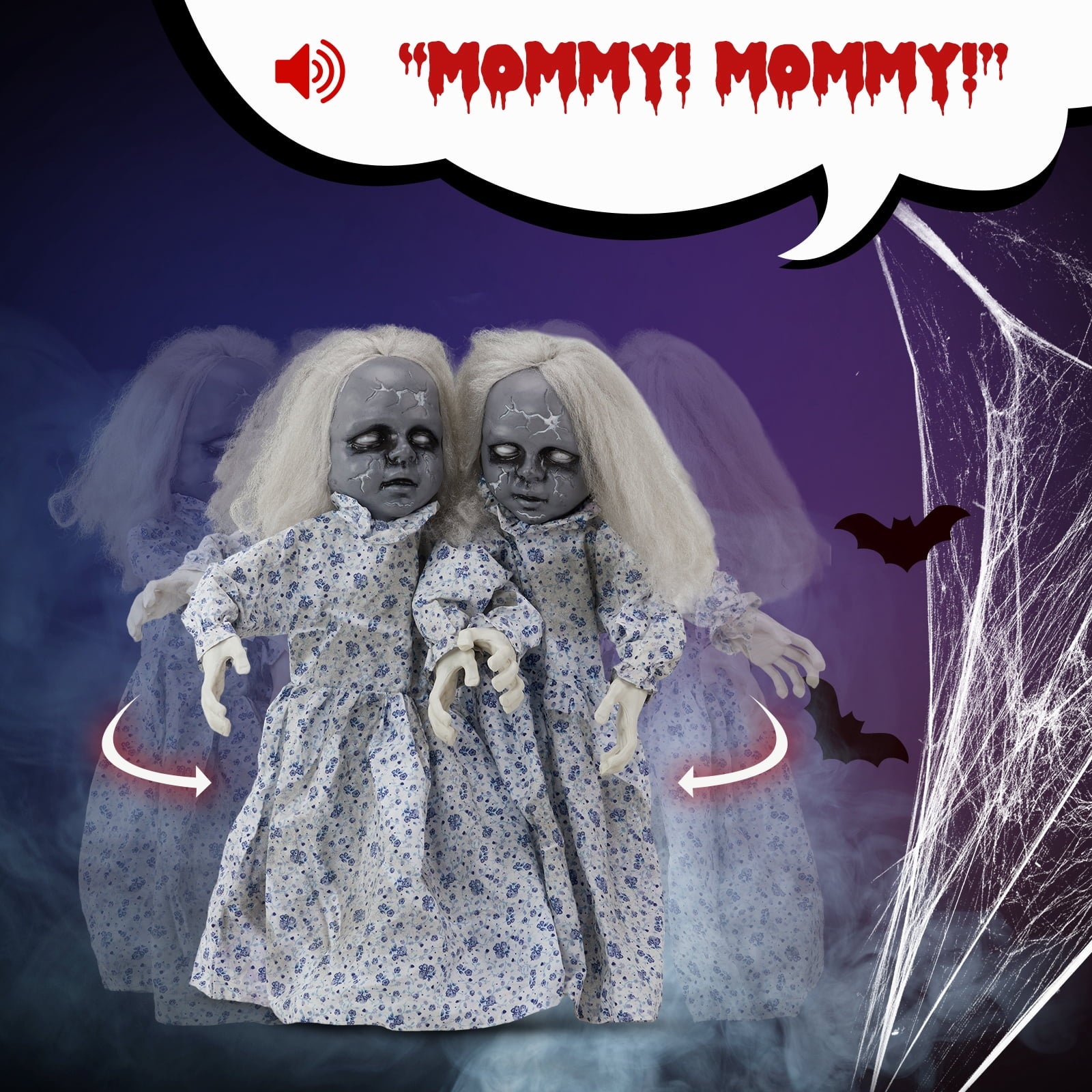 Zimtown Halloween Animatronic Outdoor Decoration, Animatronic Dolls Walking Around,3FT