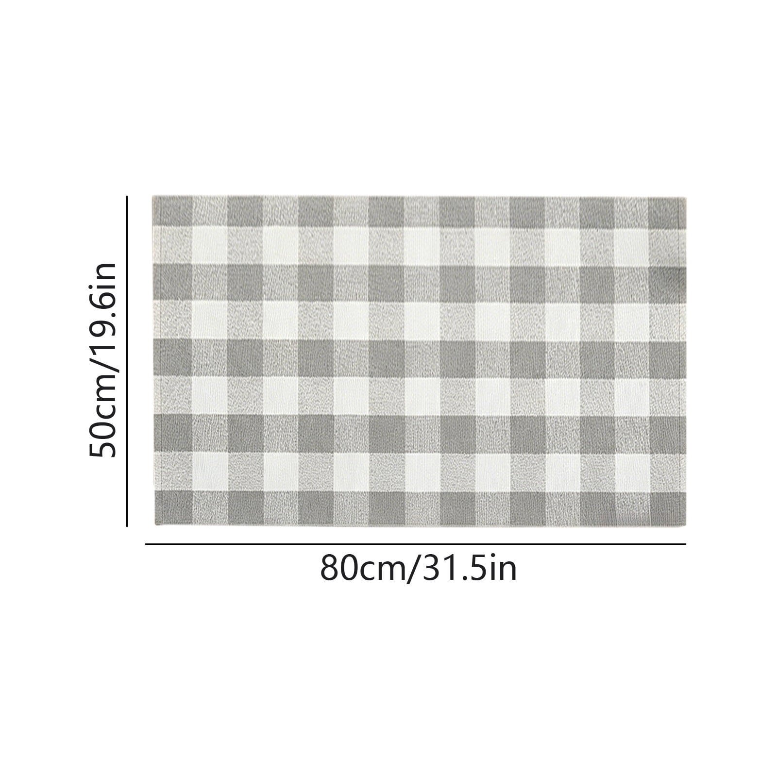 Orange Plaid Fall Outdoor Mat, Hand-Woven Porch Rug for Thanksgiving Halloween Door Decor