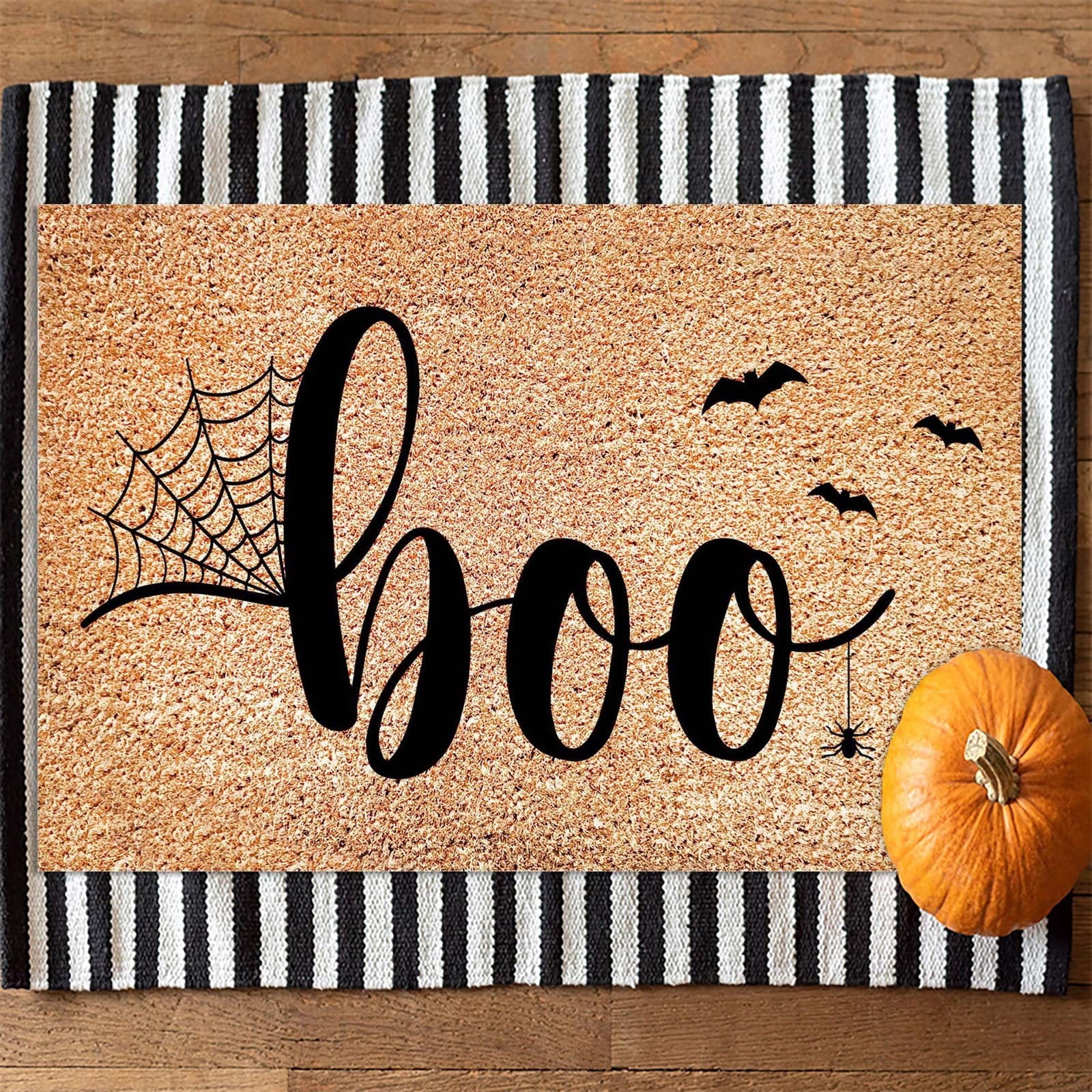 Jierger Happy Halloween Decorative Seasonal Fall Halloween Party Floor Mat for Home Halloween Indoor Outdoor for Thanksiving Decor Doormat Christmas Entrance Floor Mats 15.74 x 23.62 inch