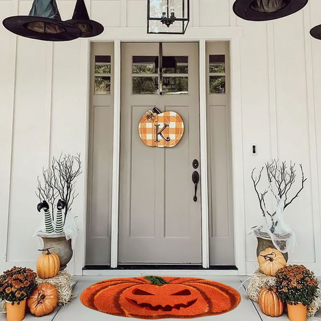 Xuniizn Halloween Mat, 16X24" Velvet Halloween Door Mat for Outside Entrance, Spooky Halloween Rug for Outdoor & Indoor, Non Slip Washable Halloween Doormat, Halloween Bathroom Decor