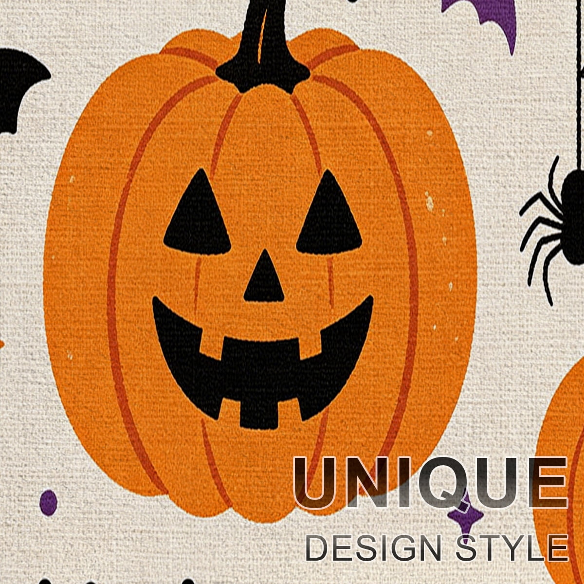 YIMEIS Halloween Neon Pumpkin Lanterns 3Pcs Flannel Mat & Kitchen Rugs Set,Soft Non-slip,16''×24'' 20''×30'' 17''×47'' Inches,for Entryway Bathroom