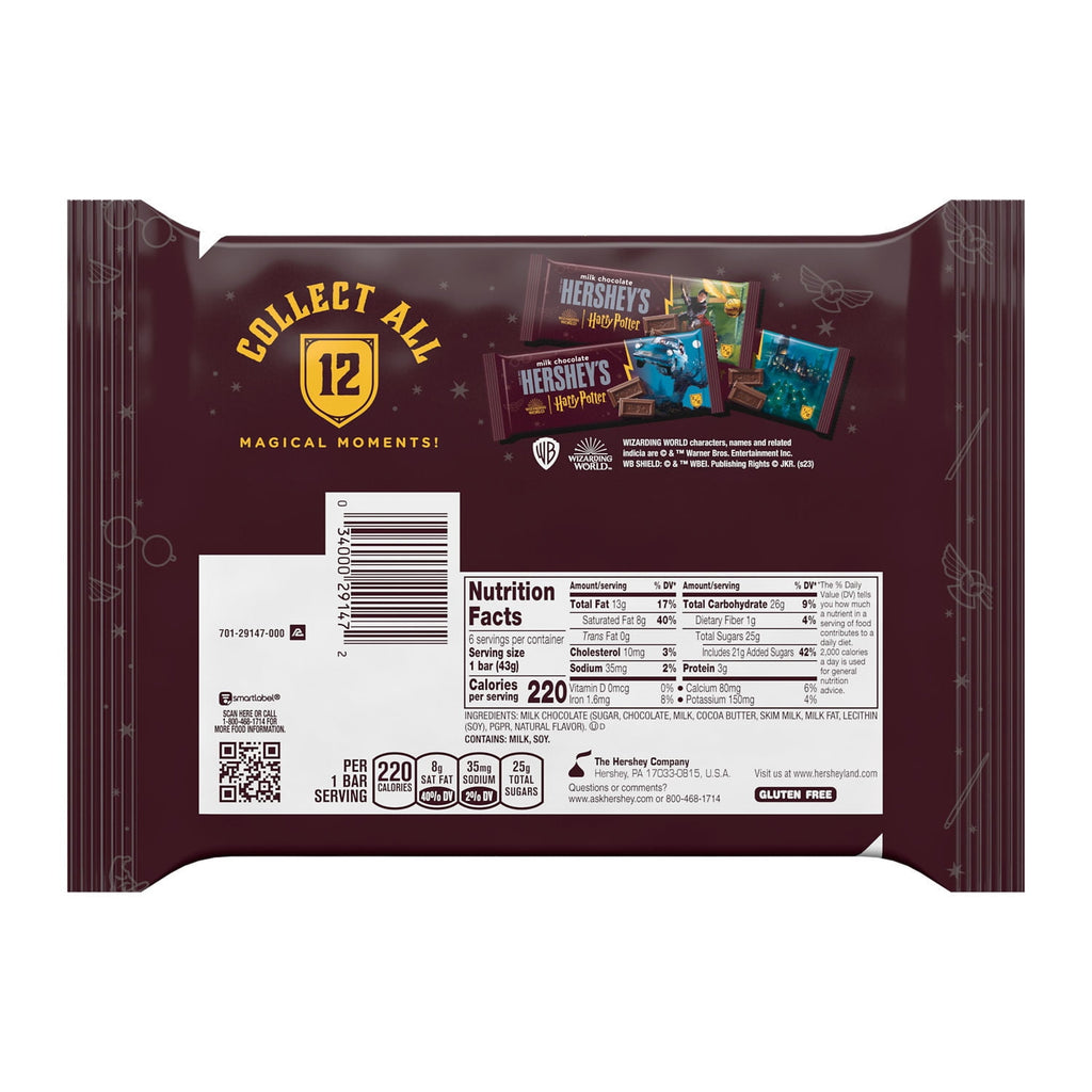 Hershey's Milk Chocolate Harry Potter™ Halloween Candy, Bars 1.55 oz, 6 Count