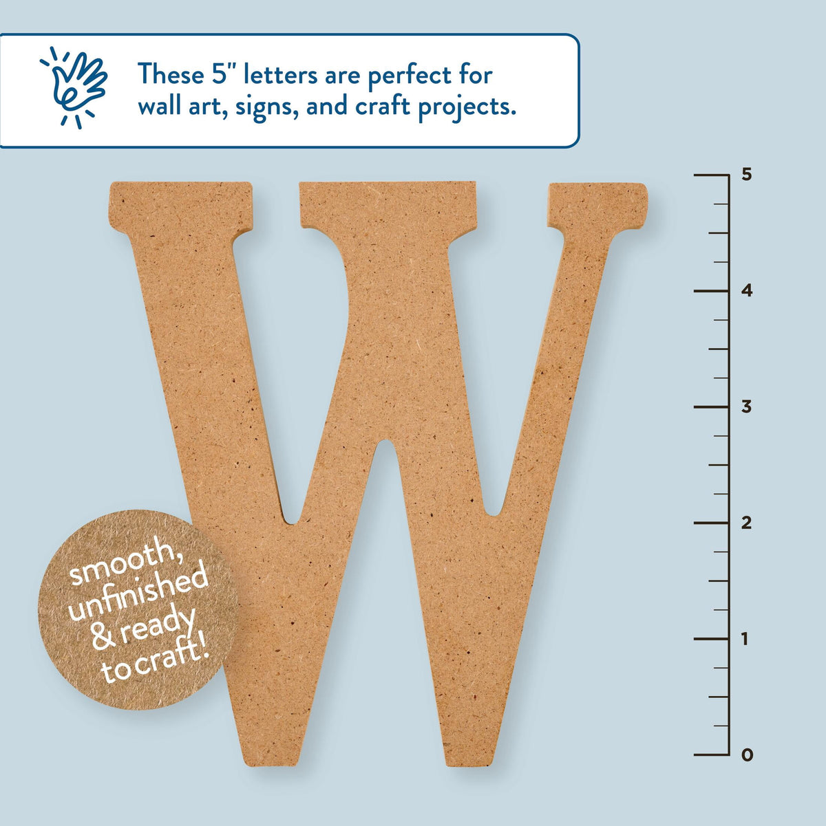 Plaid Unfinished Wood MDF 5" Letter for DIY Arts and Crafts, A