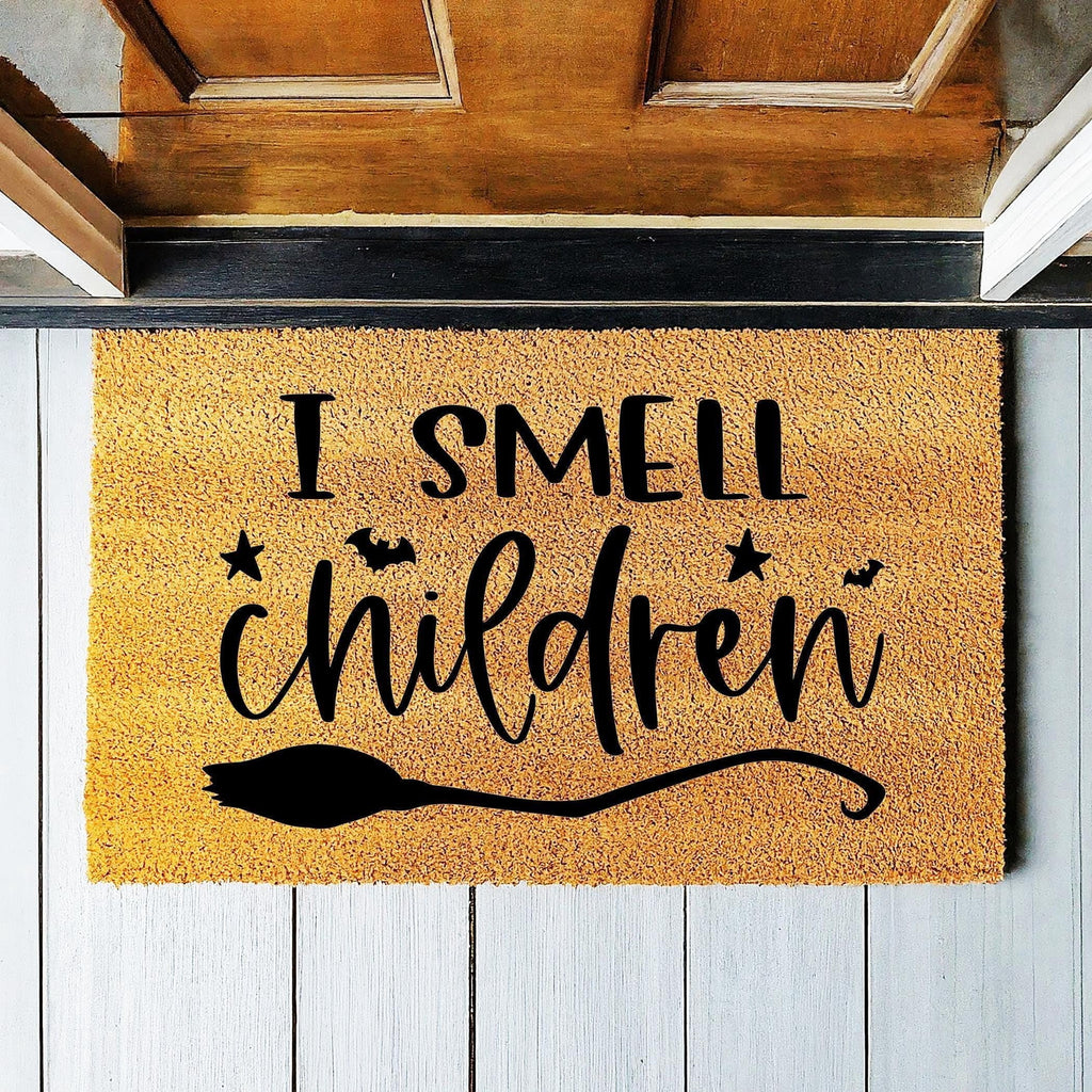 I Smell Children Door Mat | Witch Halloween Doormat | Welcome Mat | Hocus Pocus Halloween Decor | Home Doormat | Halloween