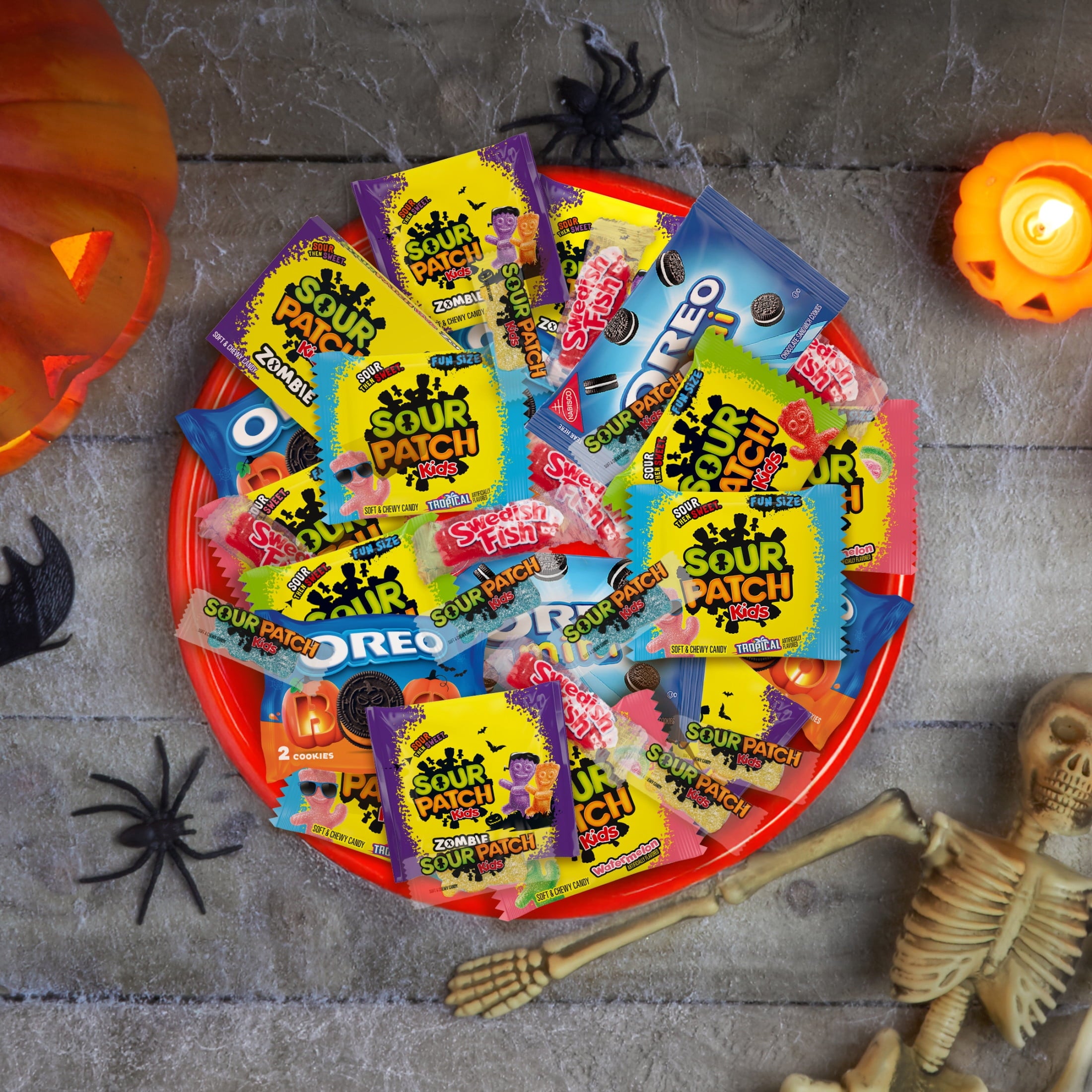 SOUR PATCH KIDS Soft & Chewy Gummy Halloween Candy, Jumbo Bag, 35 Trick or Treat Bags