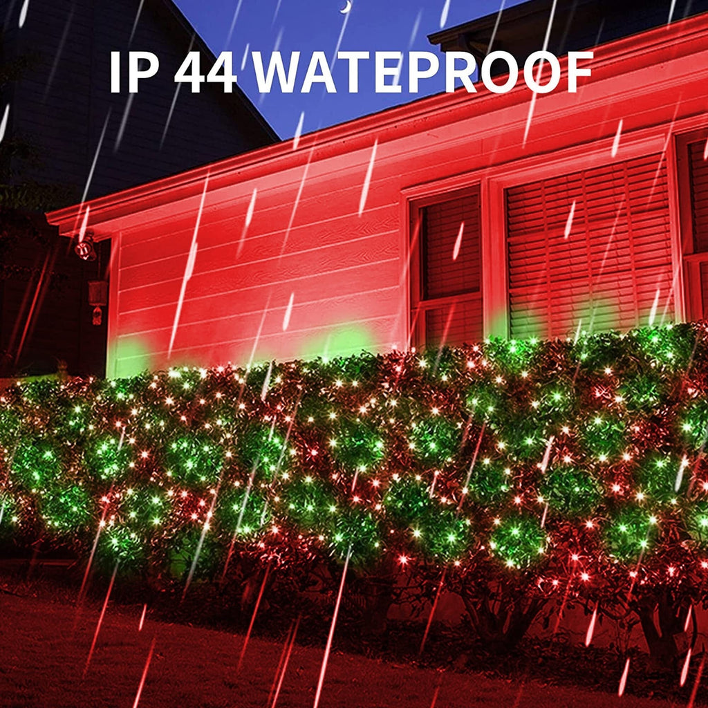 Dazzle Bright Christmas Net Lights, 360 LED 12FT x 5 FT Transparent Wire Waterproof Connectable String Lights with 8 Modes Christmas Outdoor Lights for Bushes Garden Party Holiday Decoration (Green)