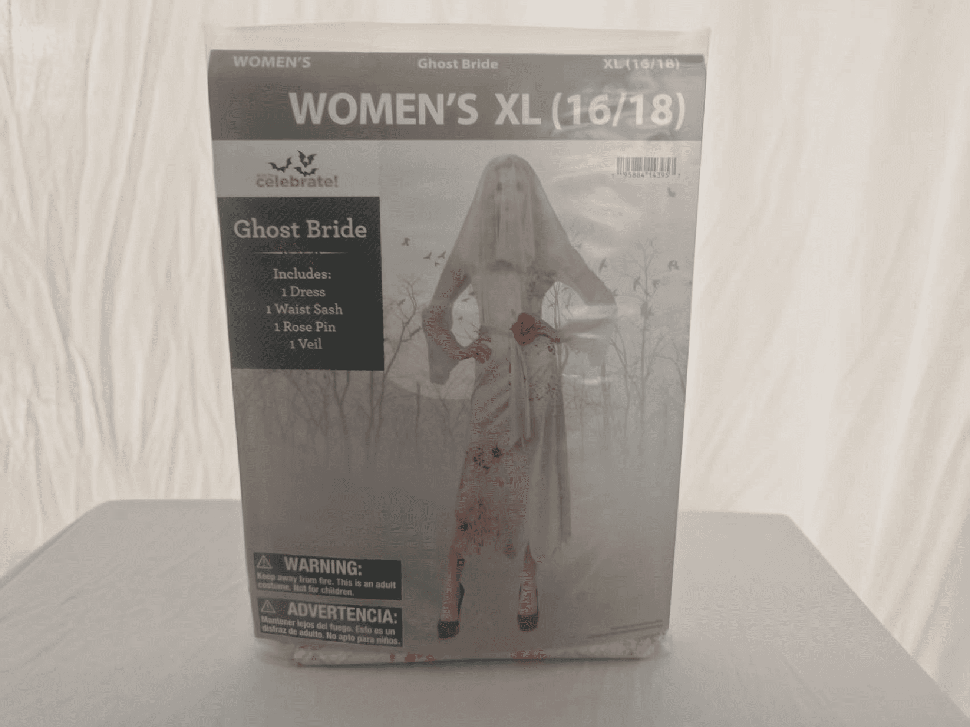 Ghost Bride Halloween Costume for Adults, Women's Size L (12/14), by Way to Celebrate