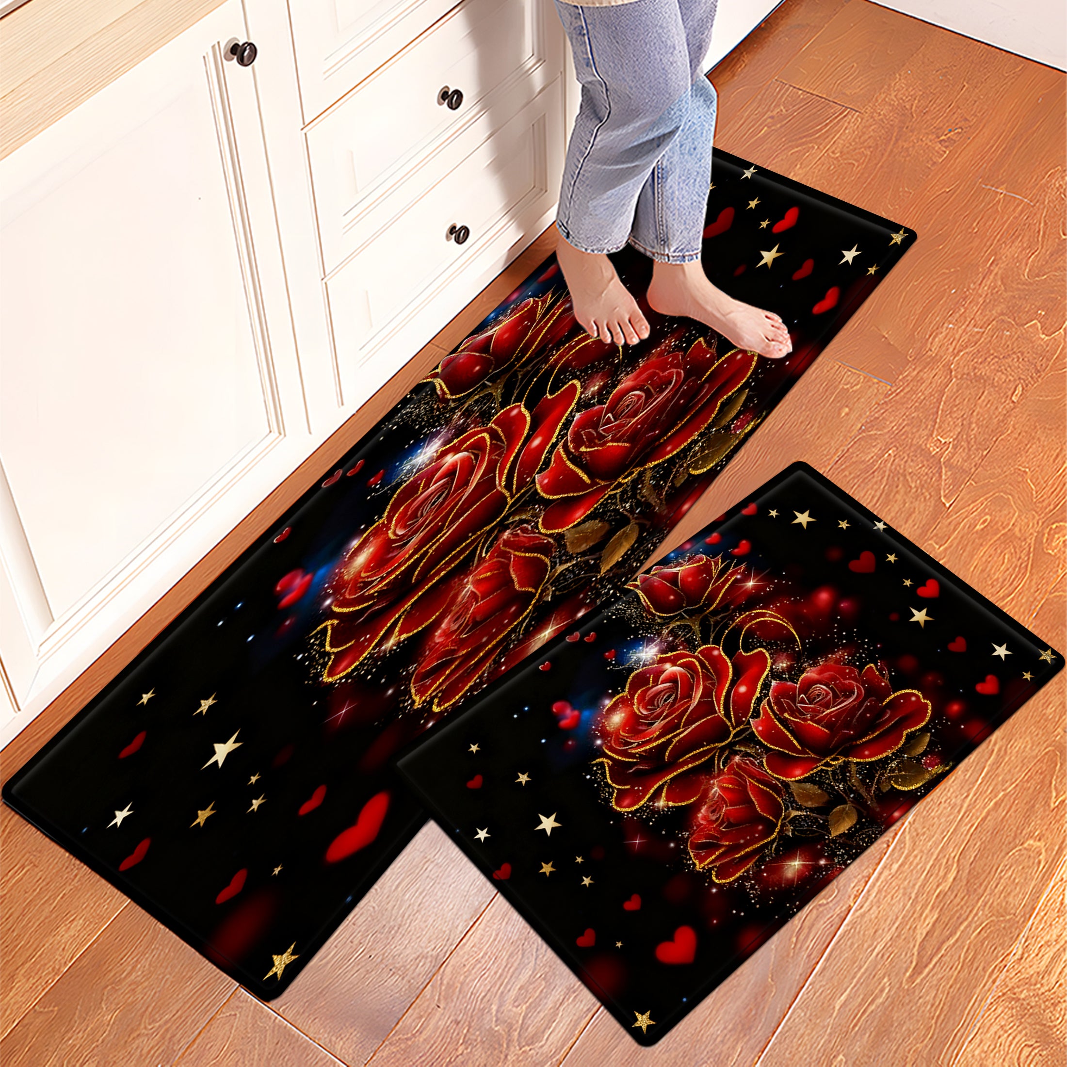 YIMEIS Halloween decoration Kitchen rugs Washable flannel Printed Area Rug and Mats DoorMats, bath mat,Autumn and Winter Festival Decoration-Halloween Undead 15.7'' x 23.6''