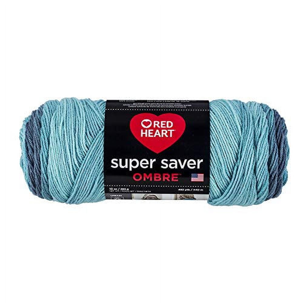 Red Heart Super Saver Ombre Medium Acrylic Green Apple Yarn, 482 yd