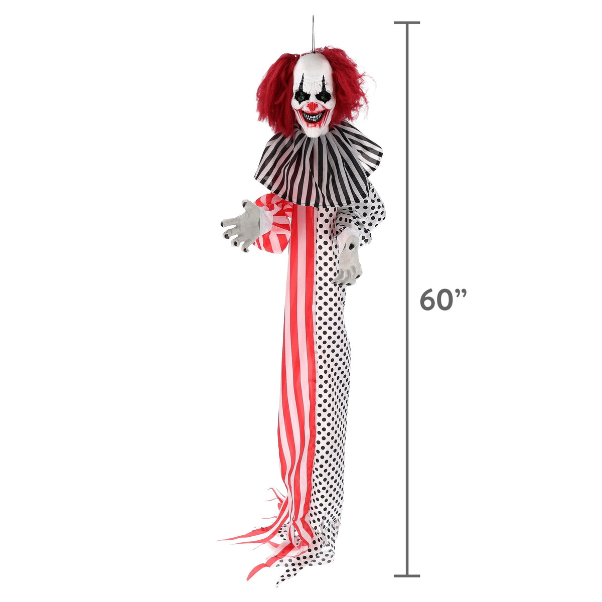 Animated Hanging Clown Decoration, Multicolor, 5', Halloween by Way To Celebrate