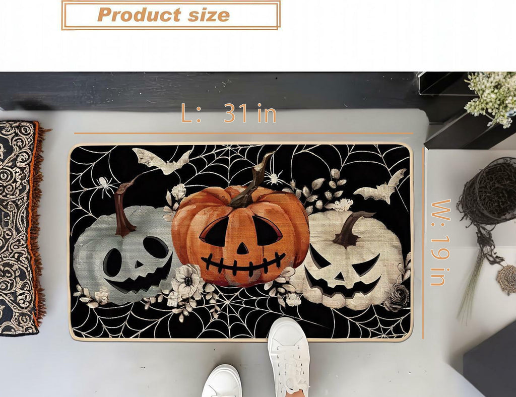 MYFLOCY Halloween Front Doormat 31x19 inch Indoor Outdoor Non Slip Floor Decoration ( Pumpkin Spooky )