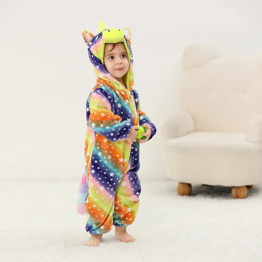 WIBACKER 0-3T Unisex Baby Animal Costume Winter Autumn Flannel Hooded Romper Christmas and Halloween Dinosaur Cosplay Jumpsuit