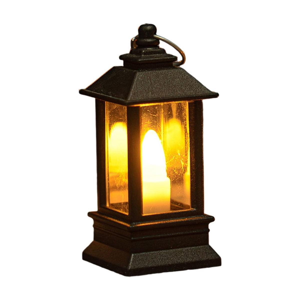 KOYPTL 8 Pcs Black Lanterns Decorative Indoor Mini Battery Operated Lanterns with Flameless Candle,Christmas Table Decorations Hanging Ornament for Wedding Table Centerpieces Home Xmas Decor Outdoor