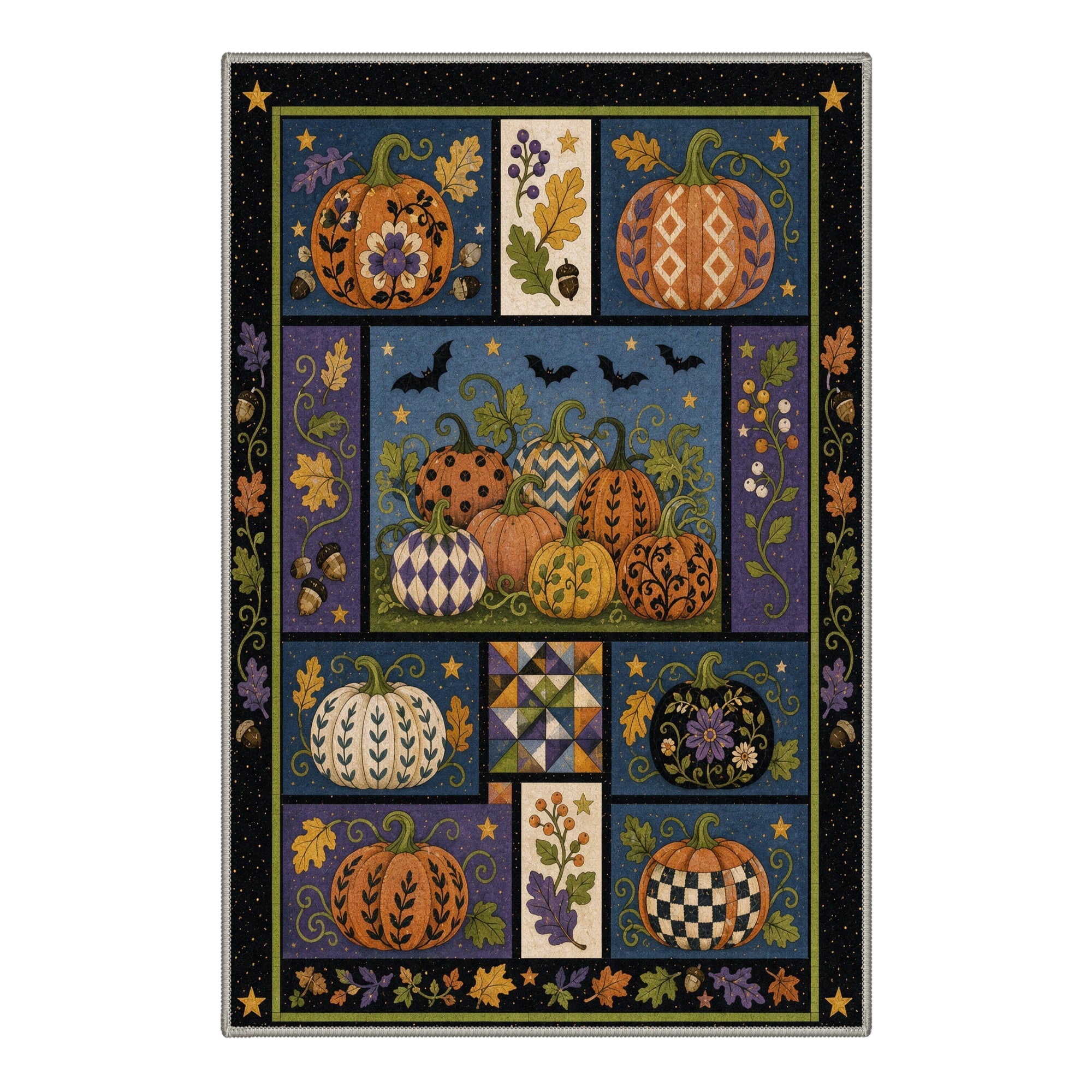 GENIMO 2'x3' Halloween Doormat, Washable Non Slip Soft Gothic Castle Outdoor Door Mat for Front Door Covered Porch Patio Entryway, Antique Gold