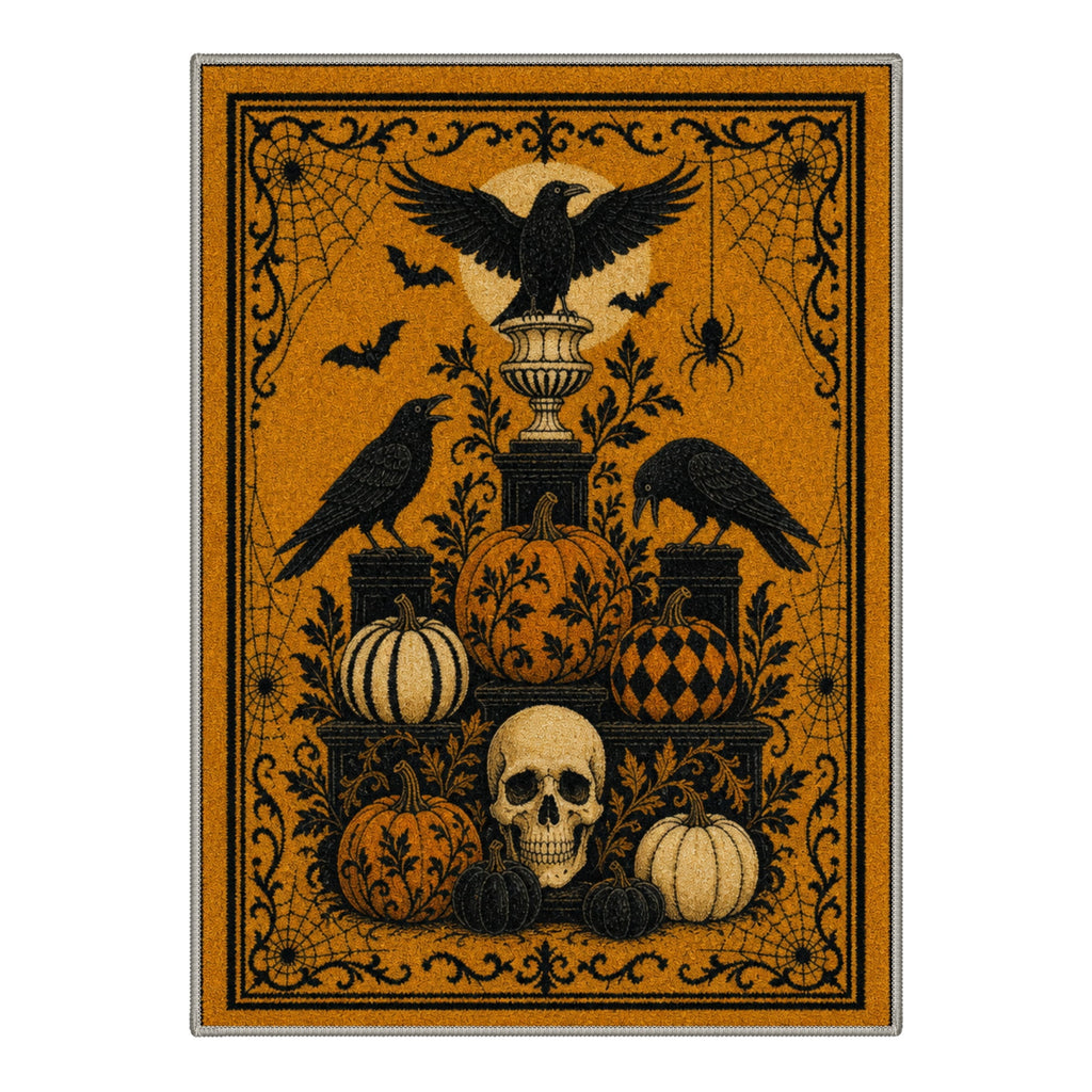 GENIMO 2'x3' Halloween Doormat, Washable Non Slip Soft Farmhouse Pumpkin Outdoor Door Mat for Front Door Covered Porch Patio Entryway, Smoky Amber