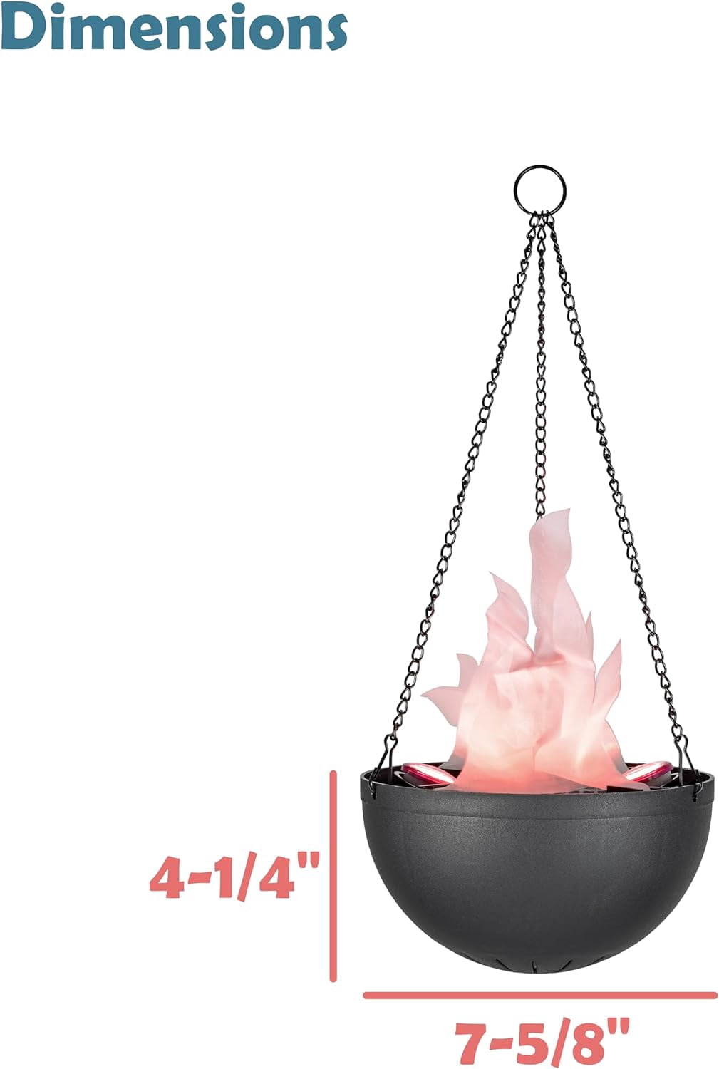 Aspen Creative 61168-25-1, LED Hanging Fire Flame Light Prop Decor, Black Finish, Purple Light