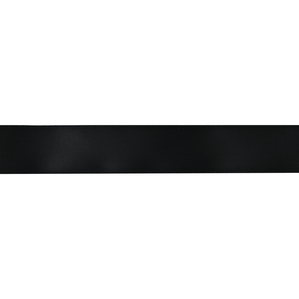 Gwen Studios 7/8" Black Satin Ribbon, 7 Yards