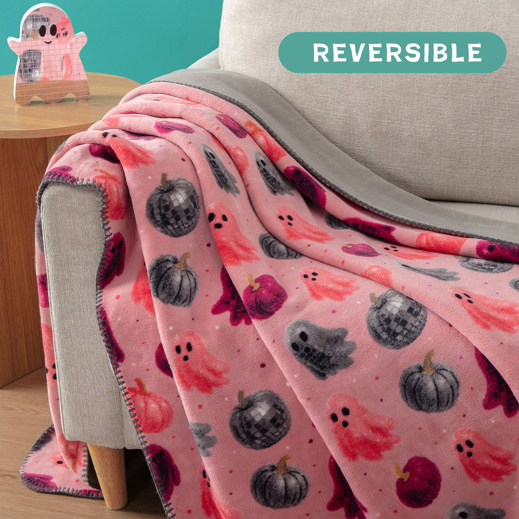 Boo-tique Soft Throw Blanket, Plush Fleece Blanket, Halloween Mermaids, Black, 50" x 72"