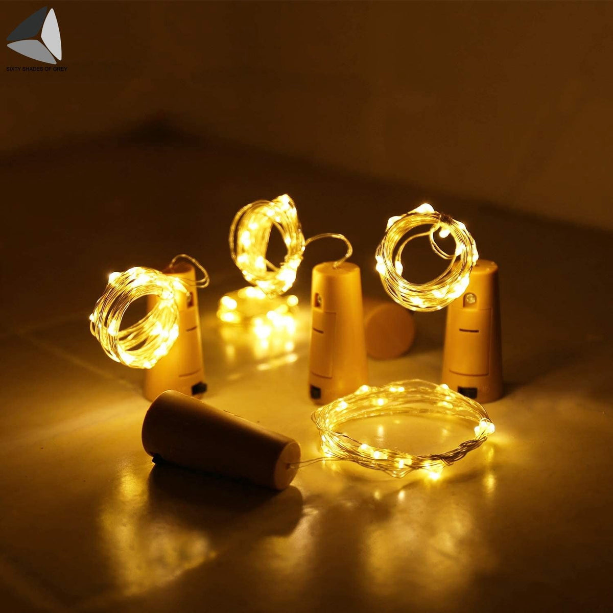 PULLIMORE Wine Bottle Lights with Cork Colorful, 15 LEDs Fairy Lights Battery Operated String Lights for Xmas Party Decor(Warm White, 2.46ft)