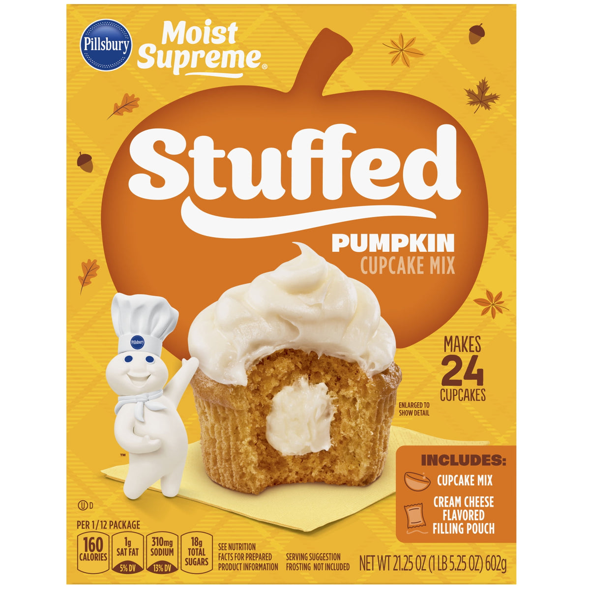 Pillsbury Stuffed Pumpkin Cupcake Mix, 21.25 oz