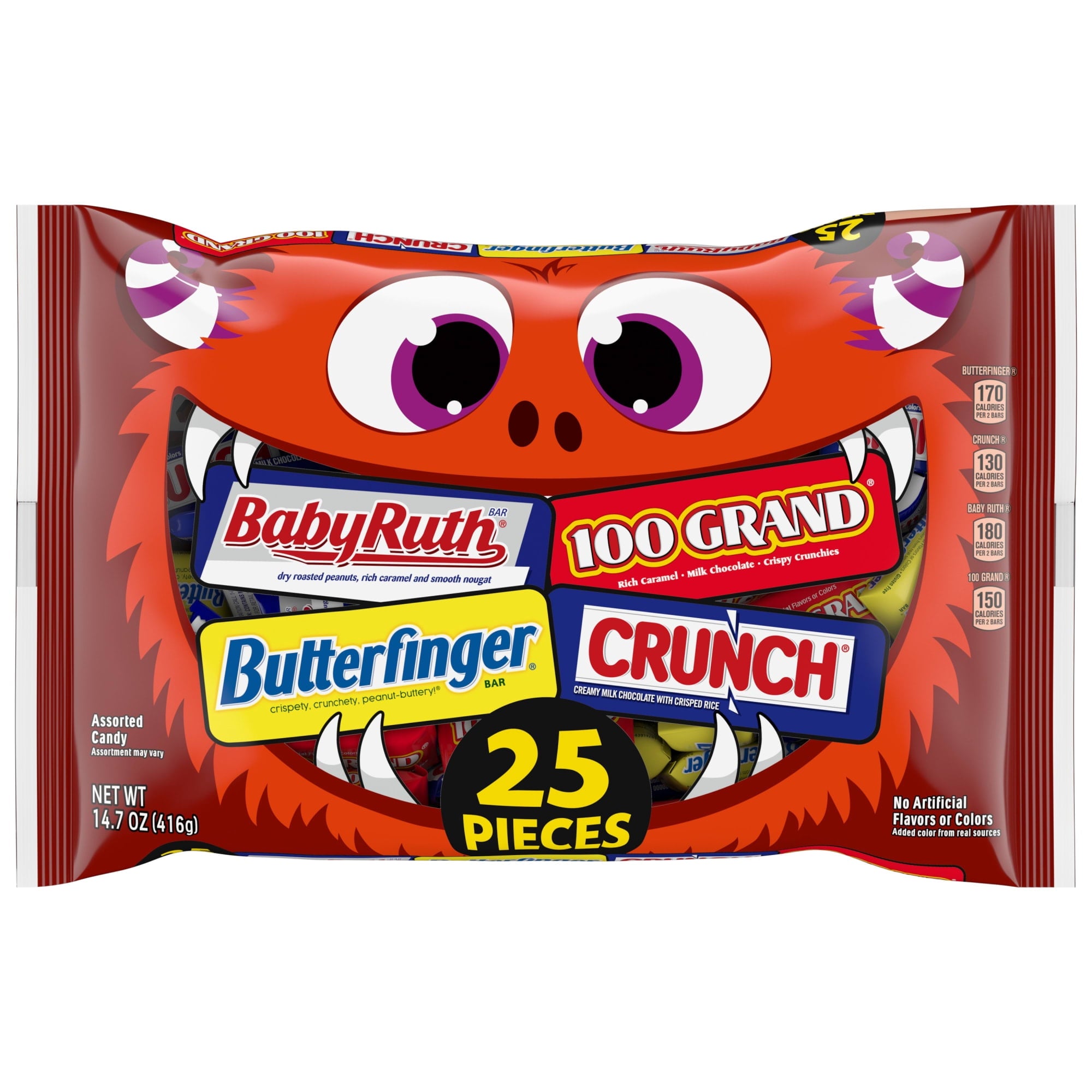 Butterfinger, CRUNCH, Baby Ruth, 100 Grand, Bulk Halloween Candy Bars