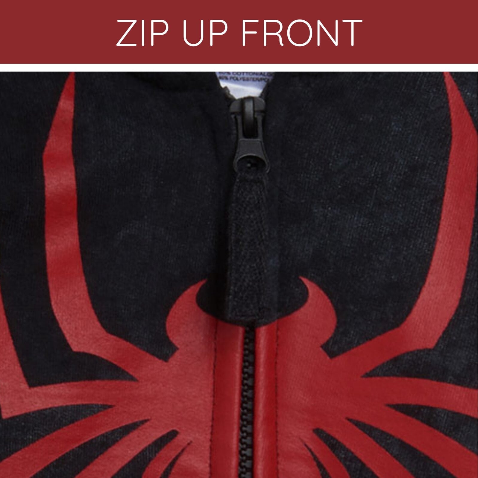 Marvel Spider-Man Adult Men or Women Cosplay Fleece Zip-Up Hoodie Miles Morales Charcoal