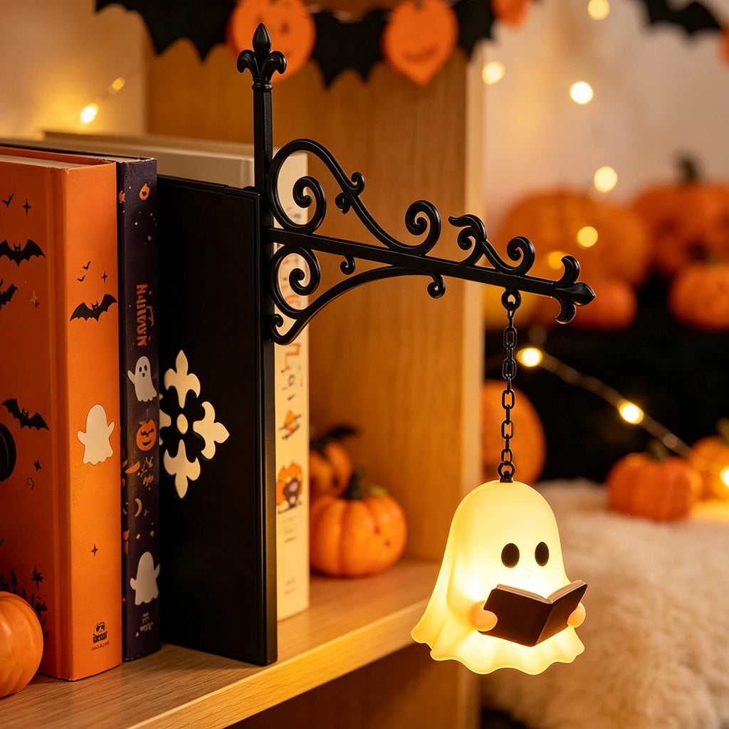 Nkmbld Halloween Bookshelf Lamp, Vintage Library Lantern Decorative Bookshelf Lighting, Hanging Ghost Lantern Book Shelf Light, Halloween Decorations Indoor