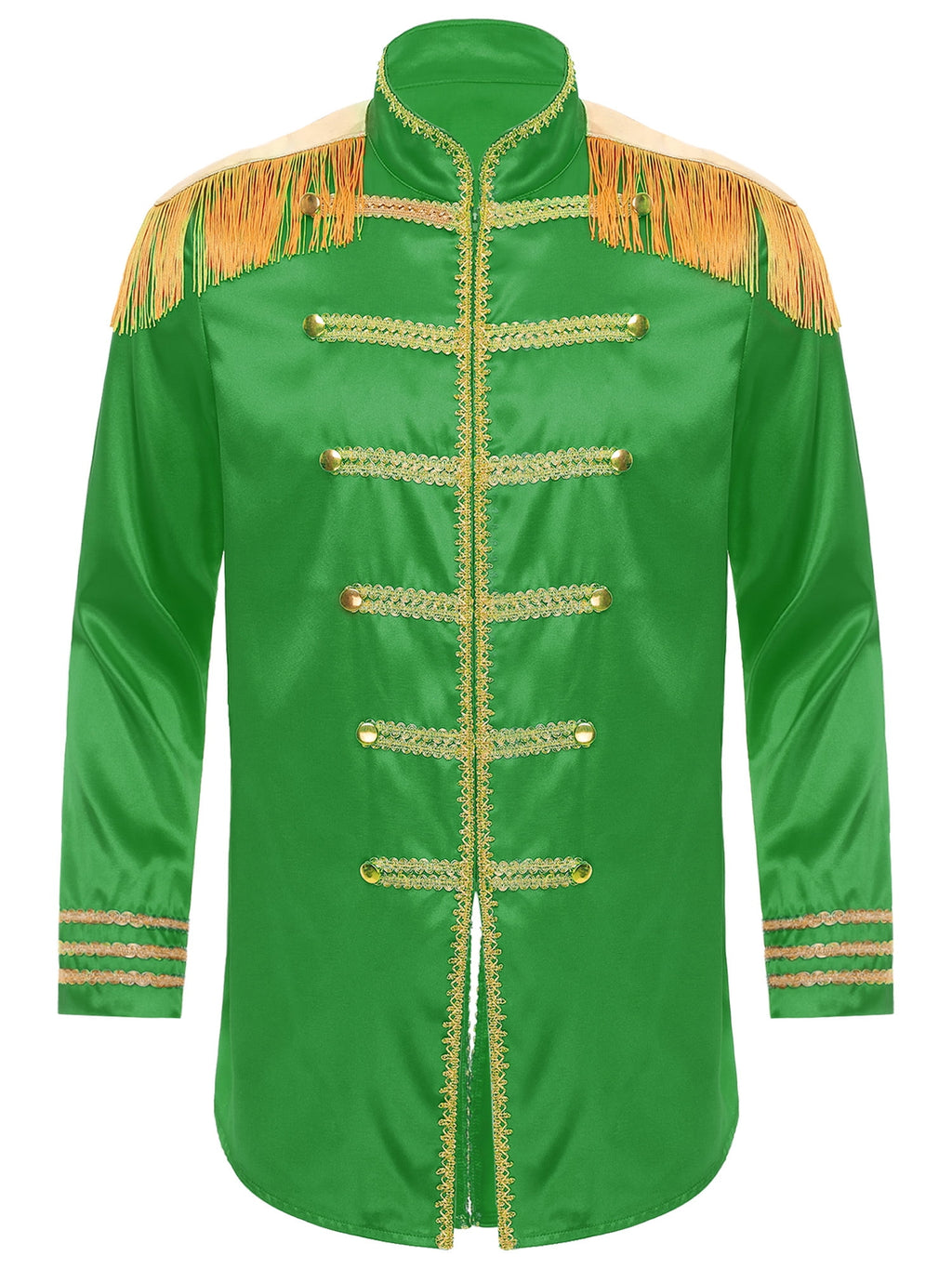Eandarui Men's Halloween SGT Sergeant Pepper Costume Jacket Fancy Dress Hippie Music Star 1960s Shirt Red M