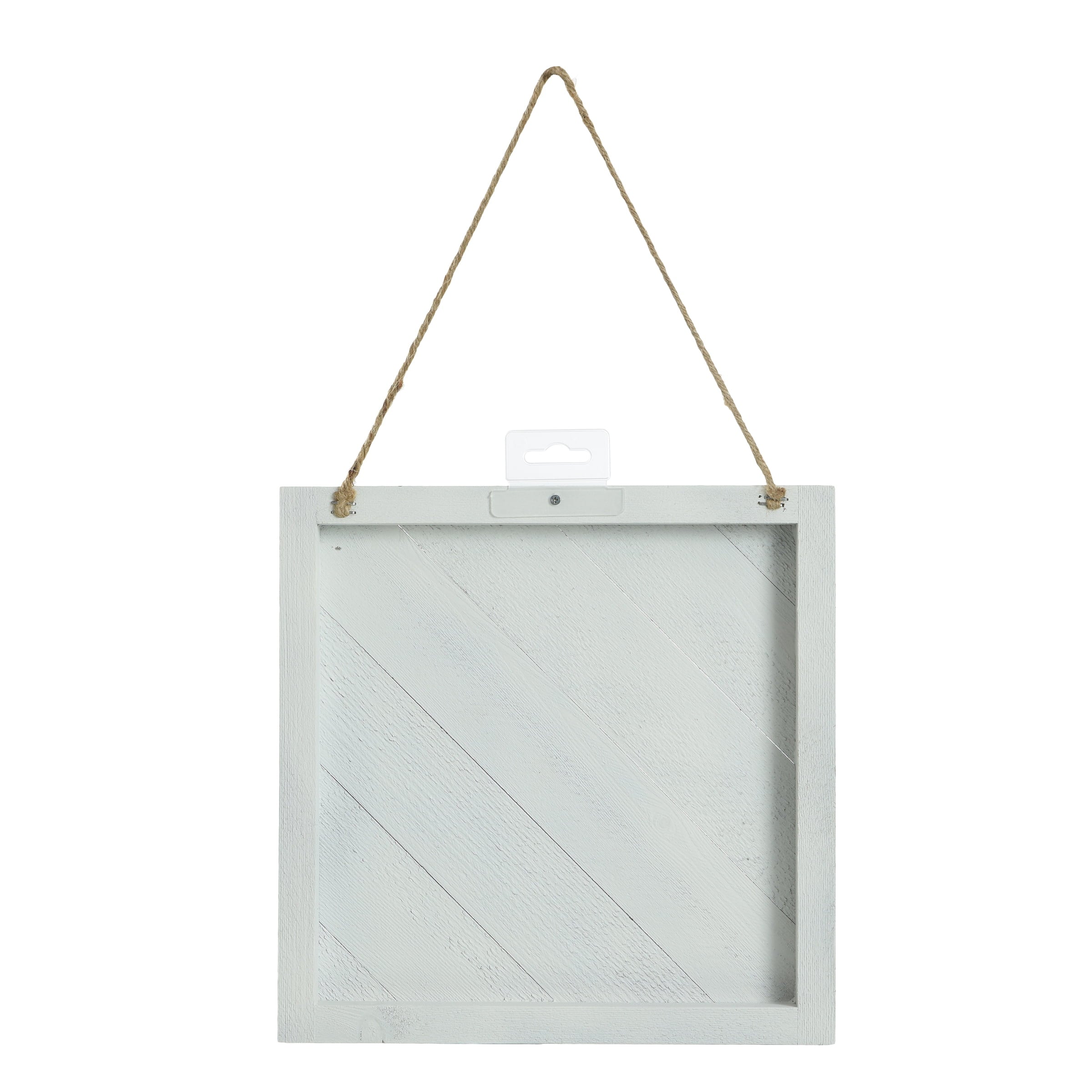 Wood Plank Plaque Diagonal Design White Wash 10" x 10" (1 Piece)