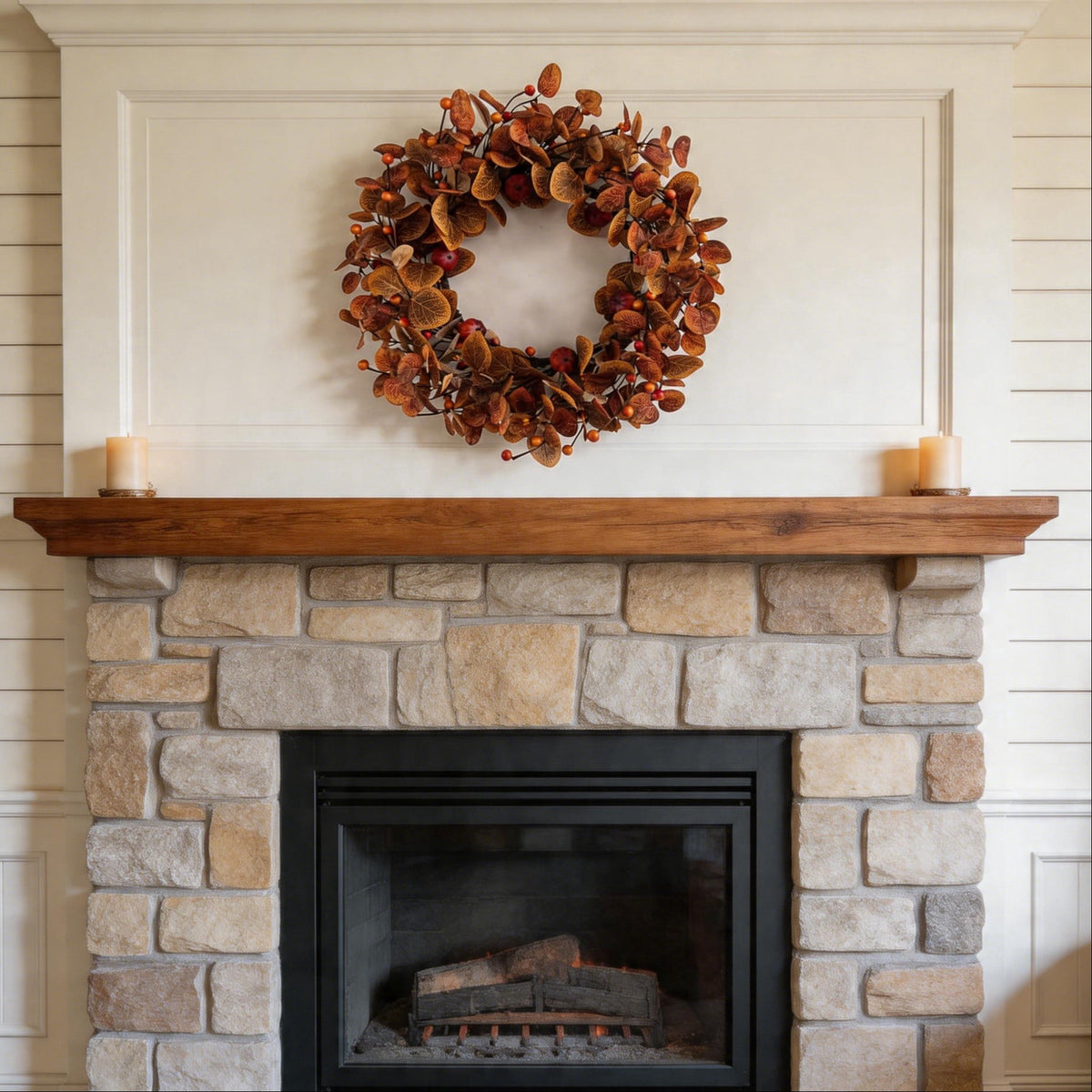 Fall Wreath Pumpkin Wreath for Front Door with Maple Leaves Harvest Wreath for Door Window Porch Thanksgiving Halloween Decor 20 Inch