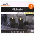 Battery-Operated Warm White LED Flameless Candles, Black, 5.5", 2 Count, Halloween by Way To Celebrate